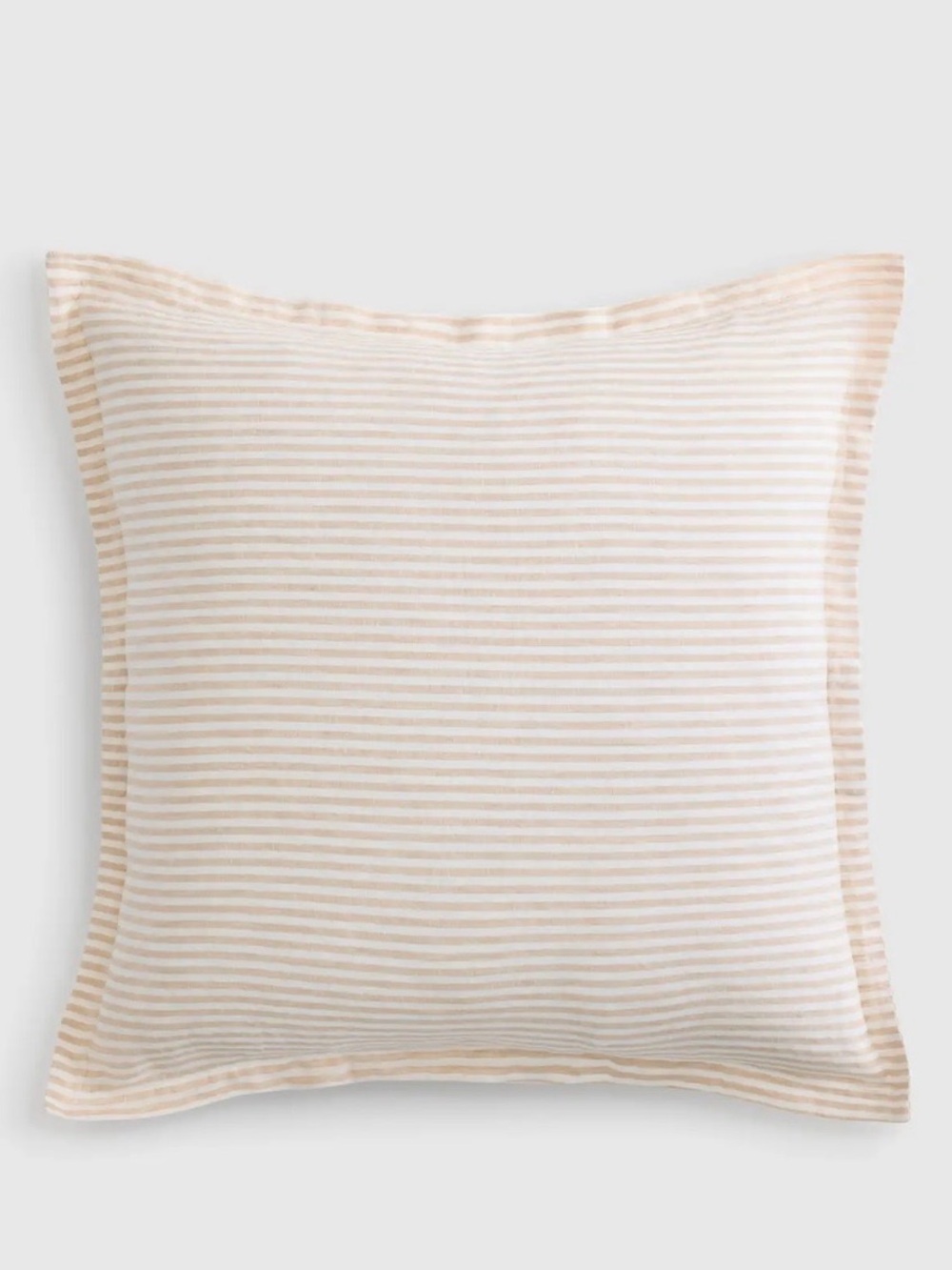NEW European Linen Stripe Euro Sham, 26 X 26 (Natural/White)